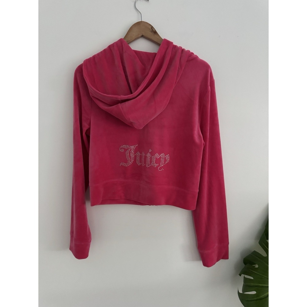 Juicy Couture‎ L, XL Velour Vixen Pink Bling Cropped Low Rise Tracksuit NWT - Picture 10 of 13